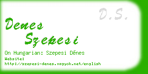 denes szepesi business card