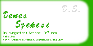 denes szepesi business card